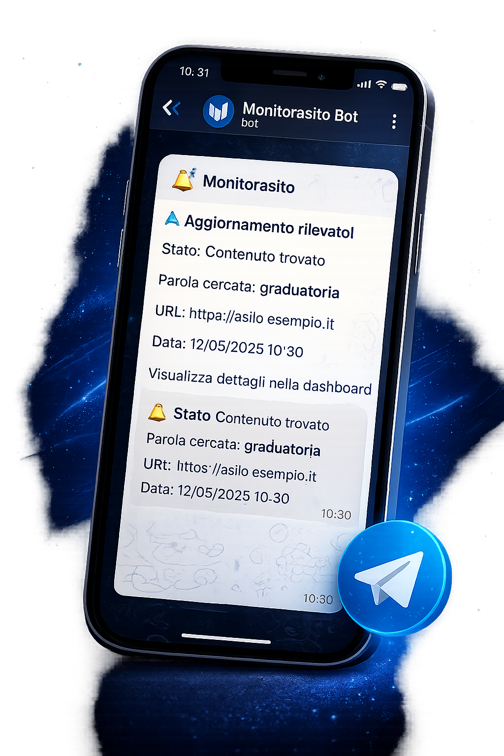 Notifica Telegram Monitorasito